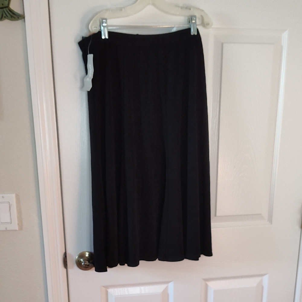 Chico's Black Flowing Midi Skirt